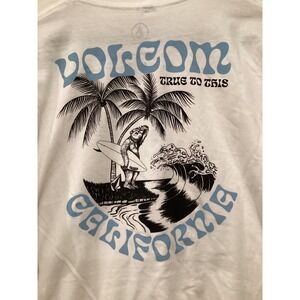 NWT Volcom California Graphic T-Shirt White Blue Mens Large